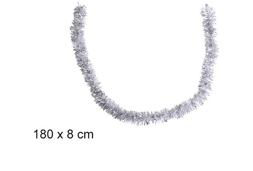 [105246] Silver wide christmas tinsel 7x180 cm