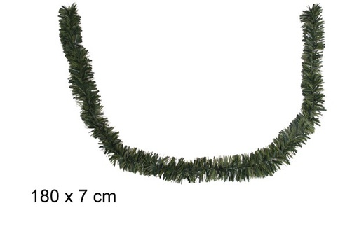 [105247] Matte green wide christmas tinsel 7x180 cm