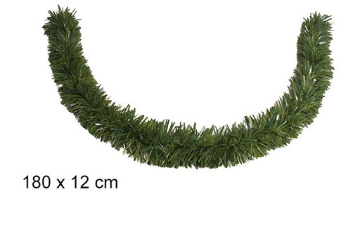 [105255] Green/matte green wide christmas tinsel 12x180 cm