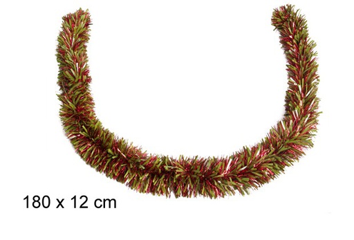 [105256] Green/red wide christmas tinsel 12x180 cm