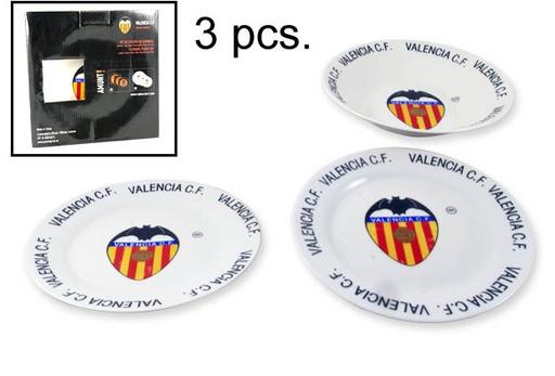 [022334] Pack 3 pièces vaisselle en céramique VCF décorée 