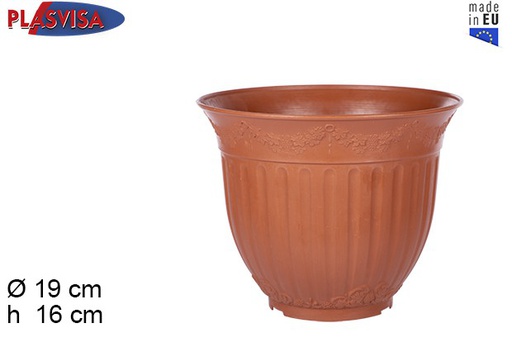 [033843] VASO FIORI PLASTICA TERRAC.DECORATO 19CM