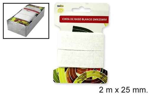 [066834] Cinta de raso blanca 2 m x 25 mm