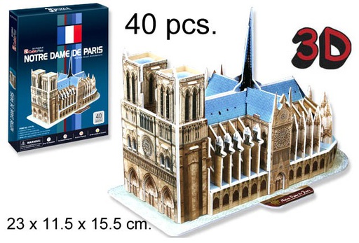 [077726] Puzle 3D Notre Dame de París France 40 piezas