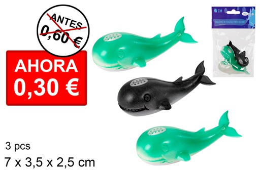 [095225] 3 ballenas de plástico para acuario