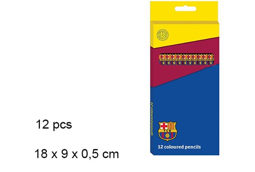 [097233] 12 CRAYONS COULEUR FC BARCELONE