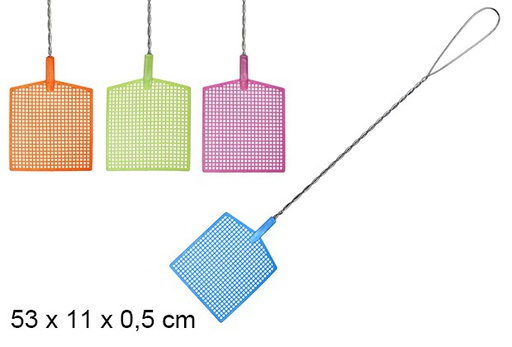 [100224] Espátula mata-moscas cabo de metal 53 cm