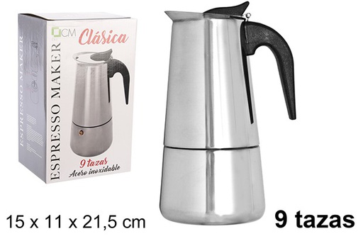 [100383]  Cafetera acero 9 tazas 22 cm