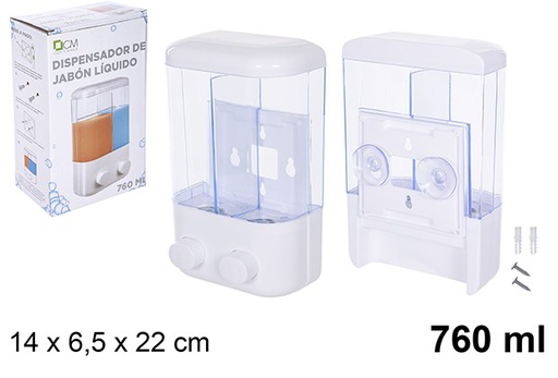 [100395] Dispensador doble de jabón liquido 760 ml
