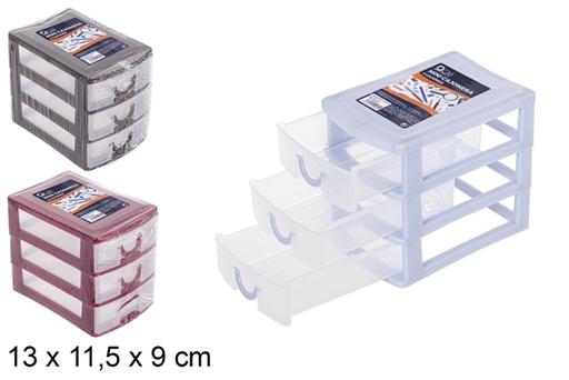 [100462] Mini plastic chest of drawers 3 drawers