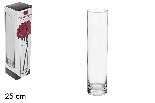 [100478] Vase en verre tube 25 cm