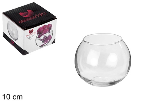 [100480] Glass ball flower vase 10 cm 