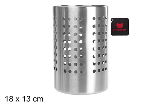 [100528] Stainless steel cutlery holder 18x13 cm