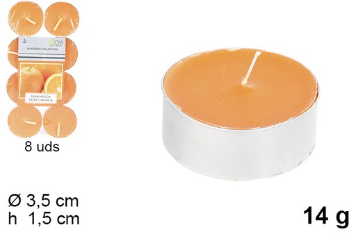 [100613] Pack 8 orange scented candles 14 gr