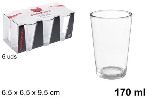 [100665] Pack 6 vasos caña lisa 170 ml