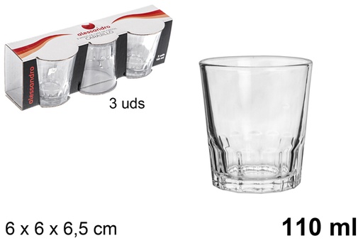 [100817] Pack 3 vasos cristal café carajillo 110 ml