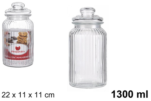 [100822] Barattolo in vetro con coperchio ermetico 1.300 ml