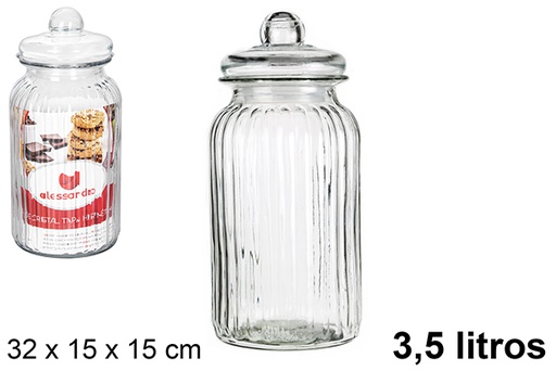 [100823] Glass jar with hermetic lid 3,5 l.