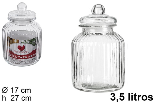 [100826] Bocal en verre avec couvercle hermétique 3,5 litres