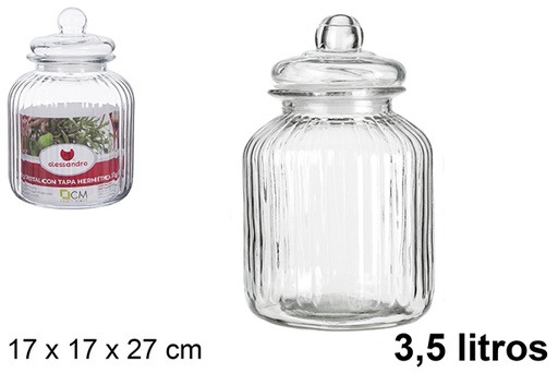 [100826] Bocal en verre avec couvercle hermétique 3,5 litres