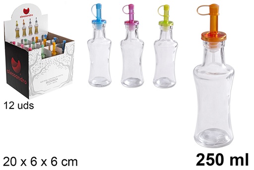 [100830] Distributeur huile/vinaigre verre rond 250 ml