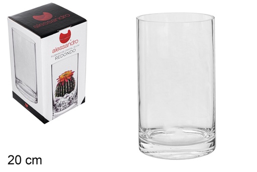 [100840] Round glass vase 20 cm