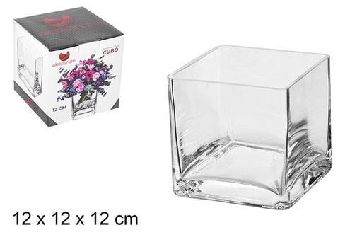 [100841] Florero cristal cubo 12cm