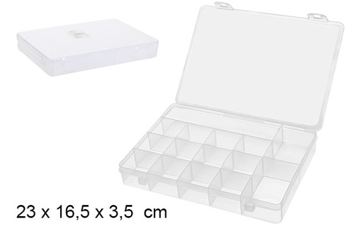 [101136] Caja plastico multiuso transparente 23x16.5x3.5cm