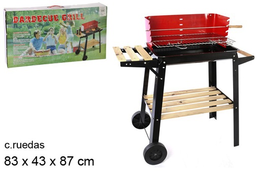 [101309] Barbecue with wheels 83x43 cm