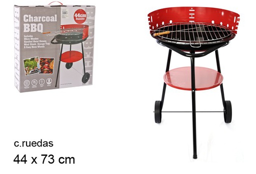 [101457] Barbecue à roulettes 44x73 cm