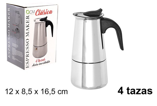 [101458] Steel coffee maker 4 cups 12x8,5 cm