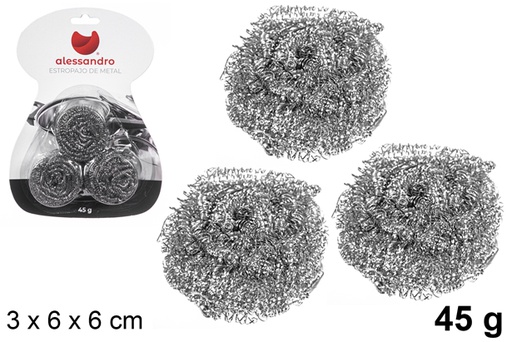 [101495] Pack 3 éponge métallique 45 gr.