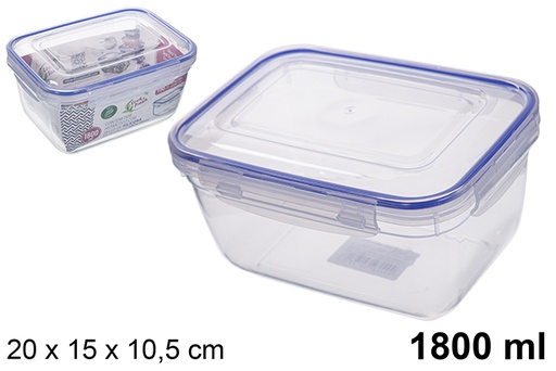[101643] Airtight rectangular plastic lunch box Seal 1.800 ml
