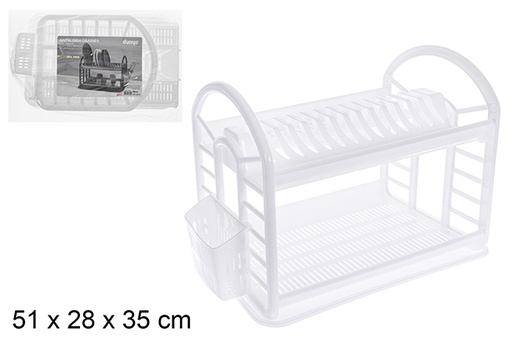 [101646] White plastic dish drainer