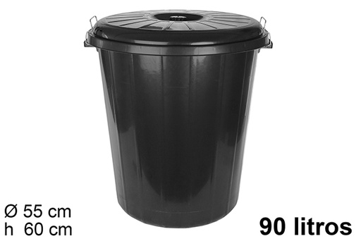 [101673] Cubo basura plástico negro 90 litros