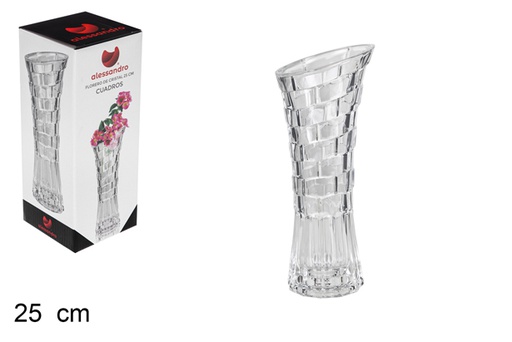 [101826] Glass flower vase squares 25 cm