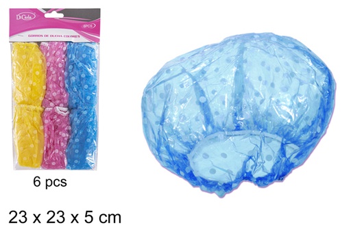 [102079] Pack 6 gorros de ducha colores surtidos