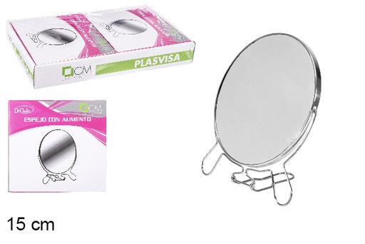 [102395] Double round mirror with magnification 15 cm
