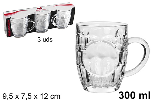 [102626] Pack 3 glass beer tank 300 ml