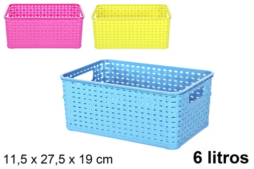[102677] Rattan basket assorted colors Córdoba 6 l.