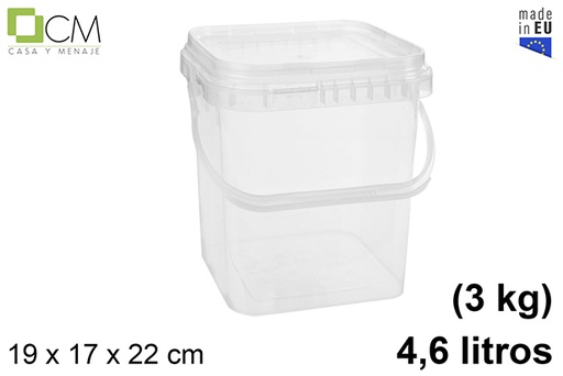 [102745] Récipient en plastique multi-usages carré 4.600 ml (3 kg)