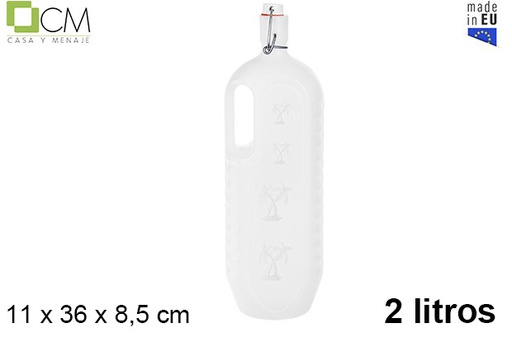 [102760] Garrafa plástica de água branca de 2 l.