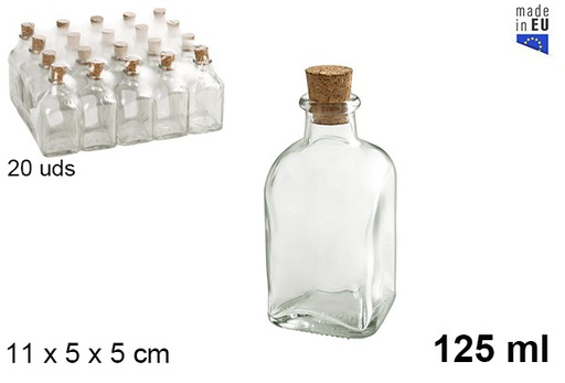 [102795] Natural glass bottle with cork stopper 125 ml 