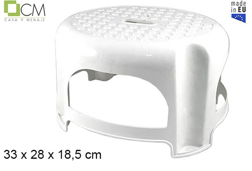 [102880] Tabouret en plastique blanc 33x28 cm