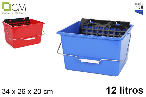 [102977] Plastic paint bucket with grid 12 l.
