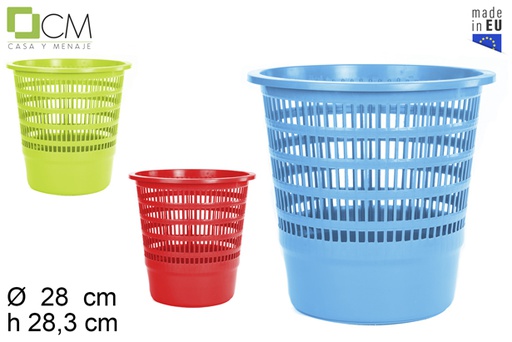 [103045] Papelera plástico redonda colores surtidos 12 l.