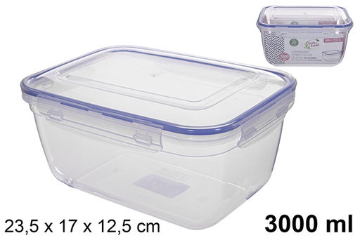 [103251] Fiambrera plástico rectangular hermética Seal 3.000 ml