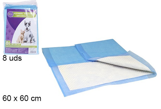 [103713] Pack 8 alfombra absorbente mascotas antideslizante 60x60 cm