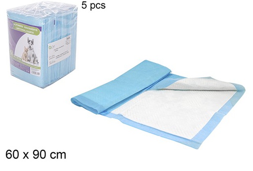 [103715] Pack 5 alfombra absorbente mascotas antideslizante 60x90 cm
