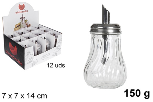 [104482] Azucarero cristal tapa metal 150 gramos